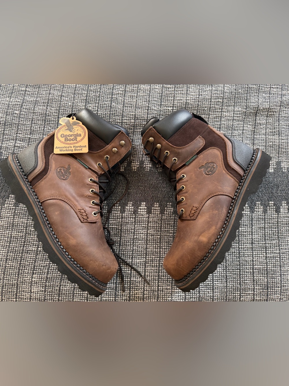 NEW Georgia Boot Brookville Waterproof 8" Work Boot, Dark Brown, Size 12(W)